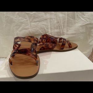 J Crew size 8 tortoise imitation Sandals NWT